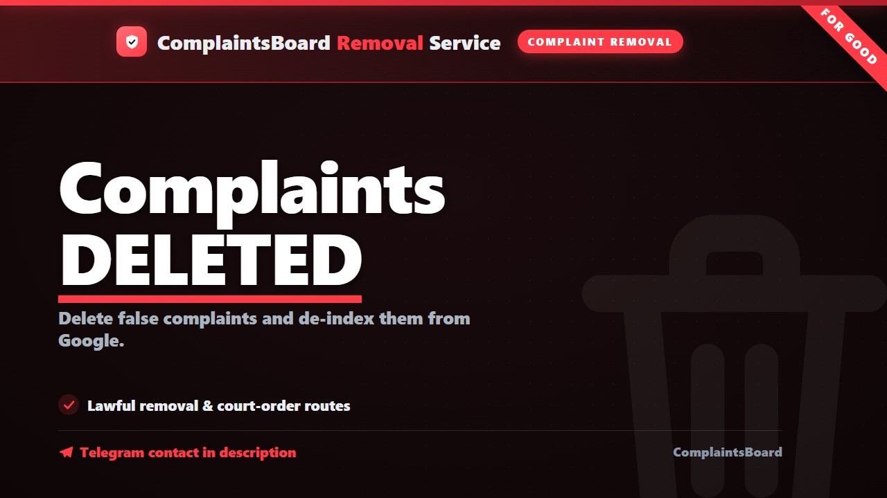 ComplaintsBoard Takedown Service: Remove Complaints