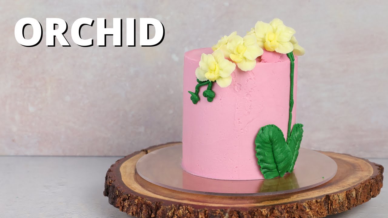 How to make a 3D Buttercream orchid cake  [ Cake Decorating For Beginners ]