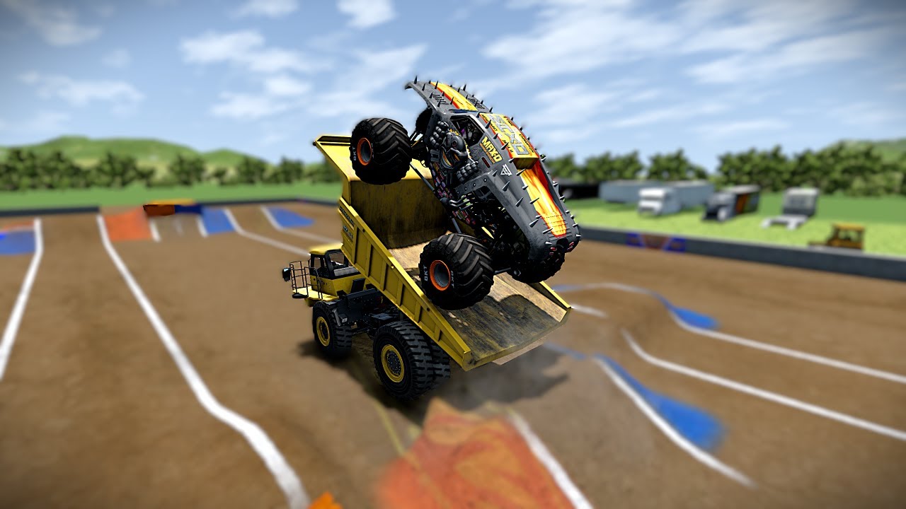 BeamNG DRIVE Monster truck-- stunt & trick