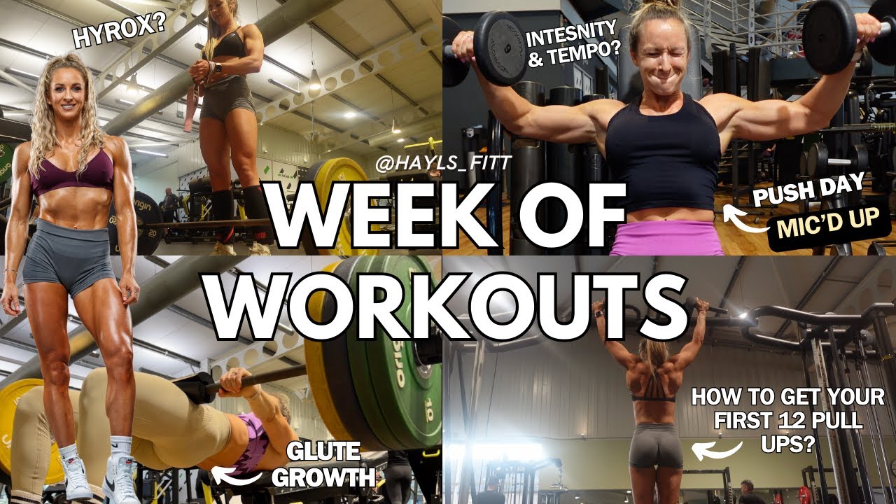 FULL WEEK OF WORKOUTS | glute focus, push, pull & hyrox HYBRID style training