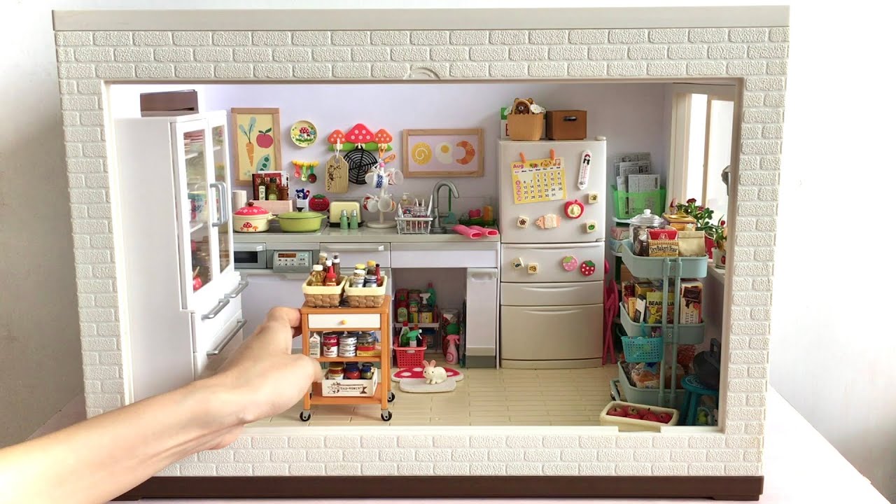 Toy Miniature Dollhouse Roombox | Re-Ment Mini Kitchen | Puppenhaus | Puppenk&uuml;che | Dukkehus
