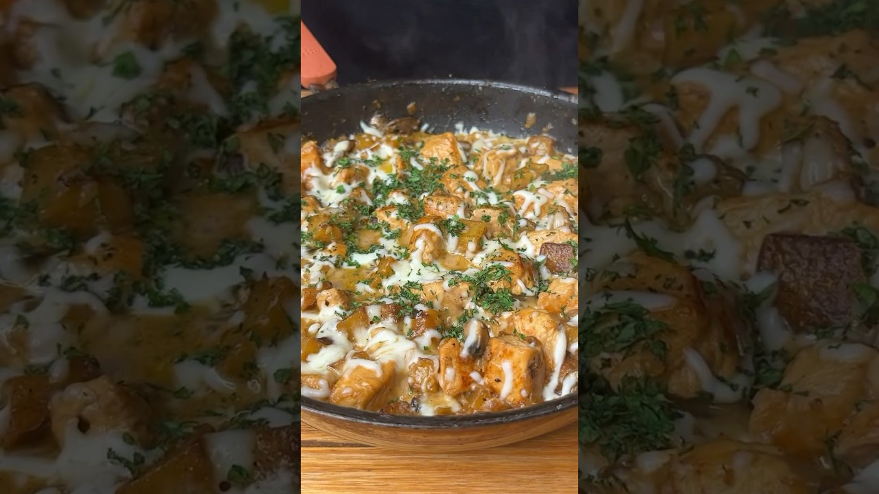UNA CENA DIFERENTE: Todo en una sart&eacute;n, cremoso y lleno de sabor #shorts