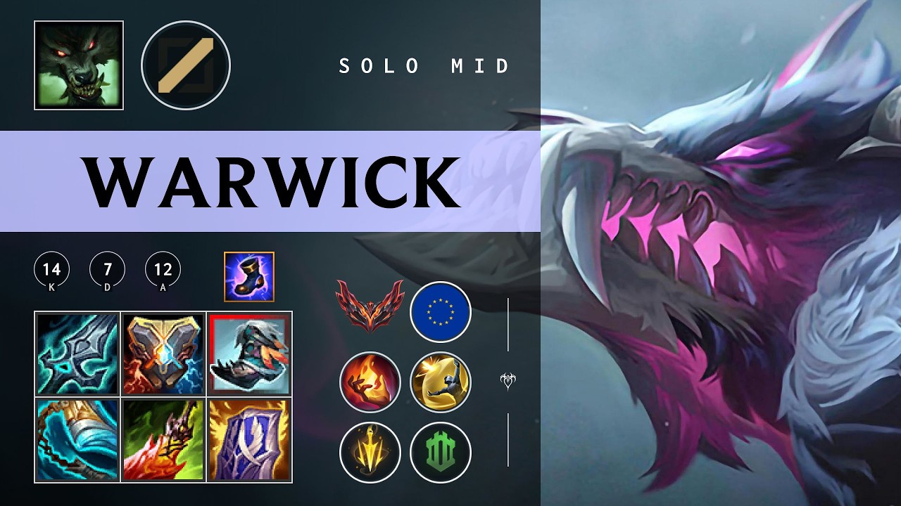 Warwick Mid vs Lucian - EUW Grandmaster Patch 26.03