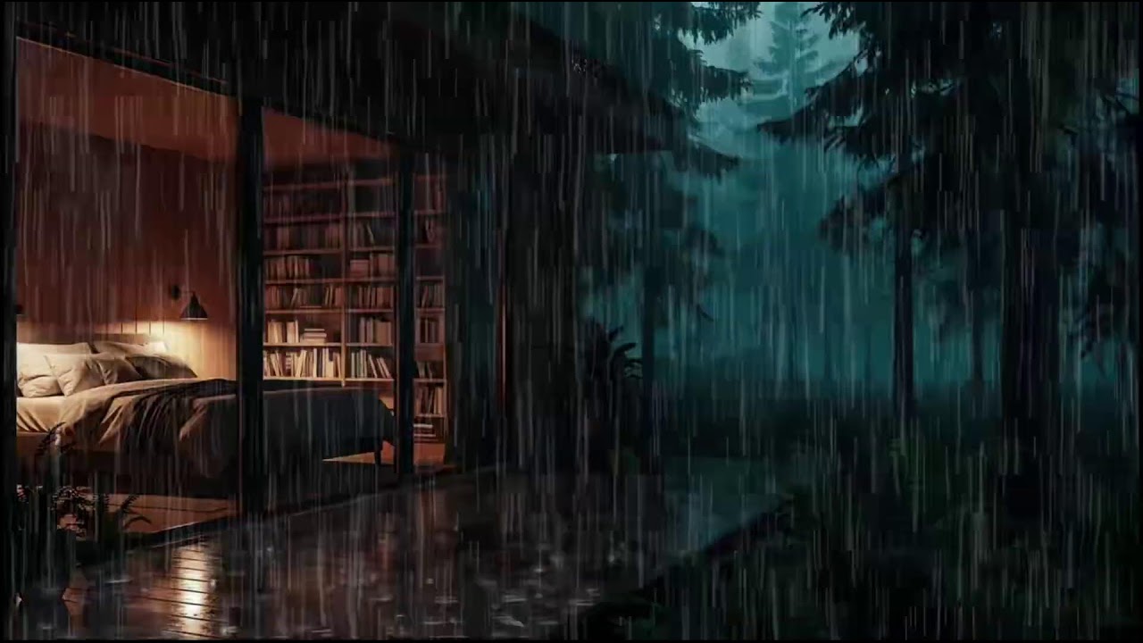 Soft Forest Cabin Rain at Night | Calm Rain Ambience to Help Insomnia and Relax Your Mind