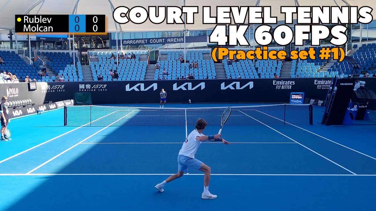 Andrey Rublev vs Alex Molcan Court Level Practice Set 2022 | First Set (4K 60FPS)
