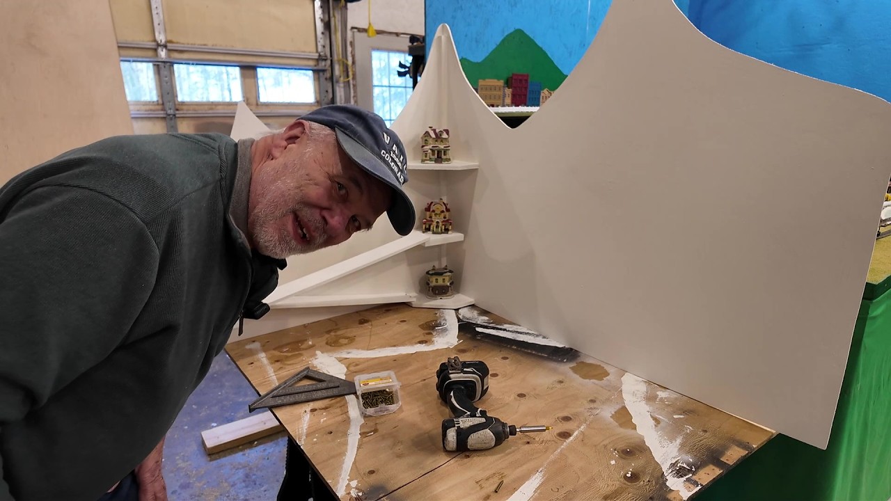 New Mountains in Christmas Village...HO Train Layout