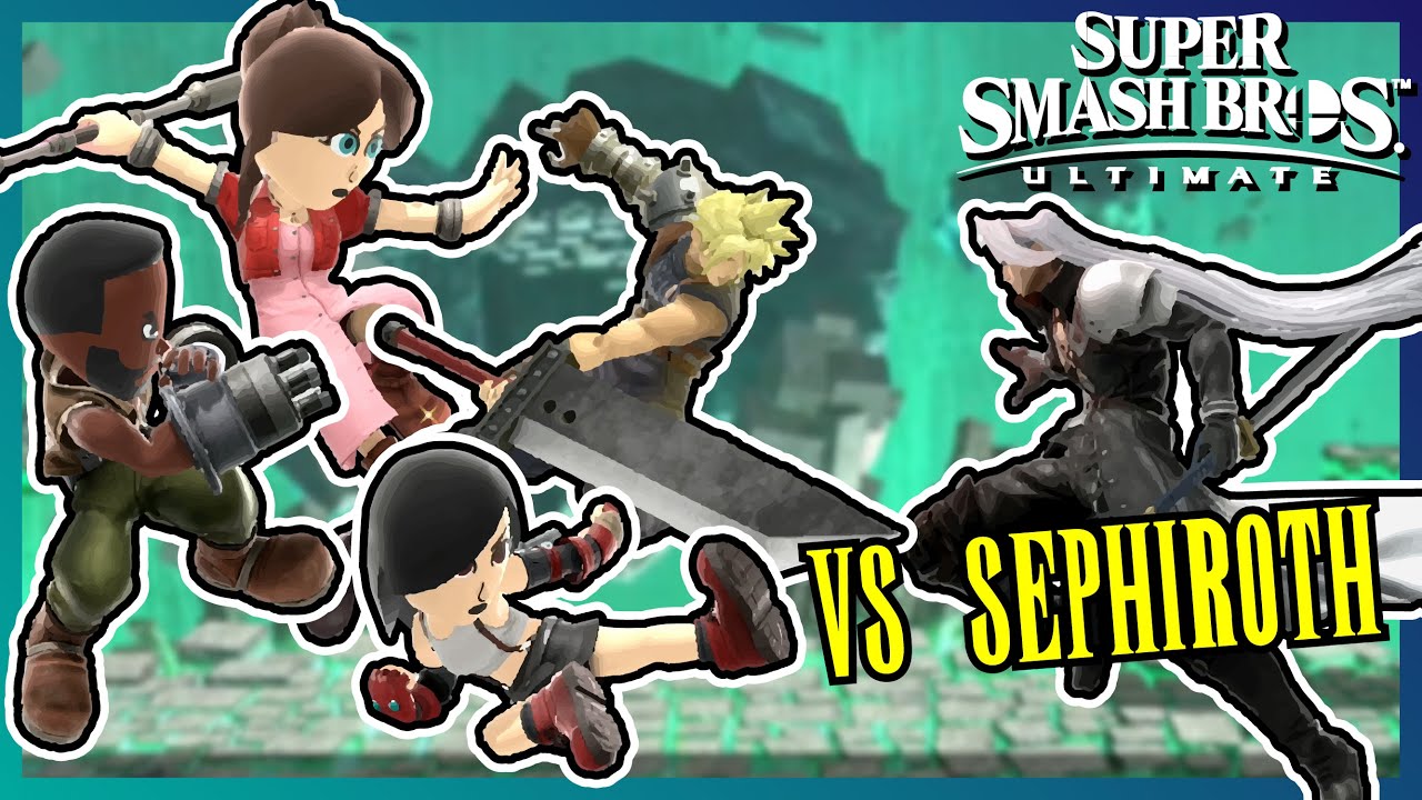 Sephiroth Boss Battle (Cloud, Tifa, Aerith and Barret VS Sephiroth) - Super Smash Bros. Ultimate