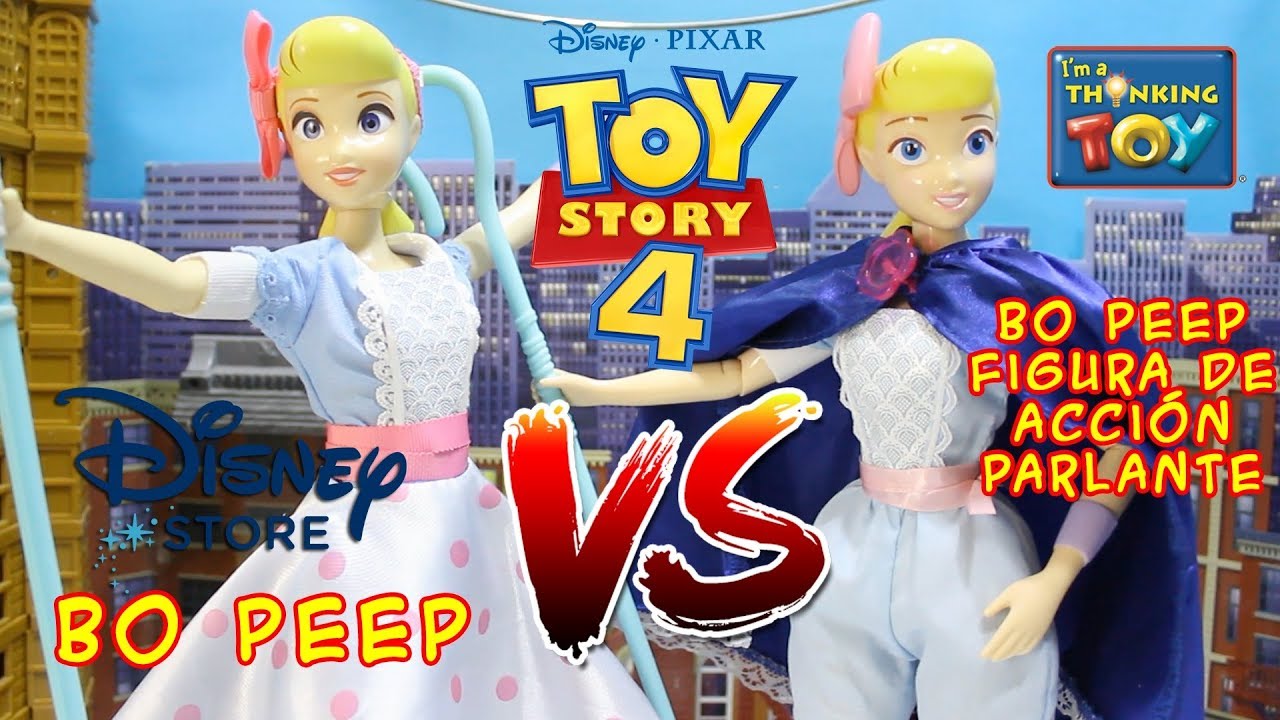 (ESPAÑOL) Toy Story 4 Betty Bo peep Disney Store vs Thinkway Figura De Accion Parlante Comparativa