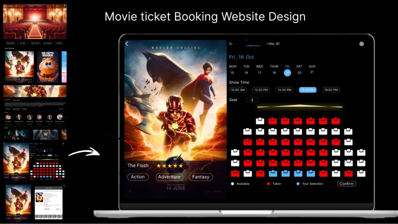 Movie Ticket Booking Website Design using Figma