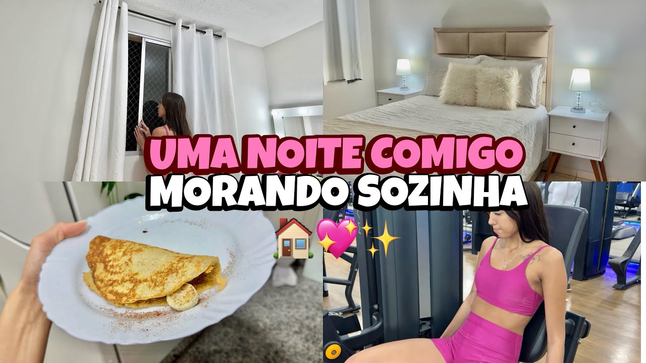 MINHA ROTINA MORANDO SOZINHA| arrumei meu quarto|  fiz panqueca de banana| academia🏠🏋️‍♀️✨💖