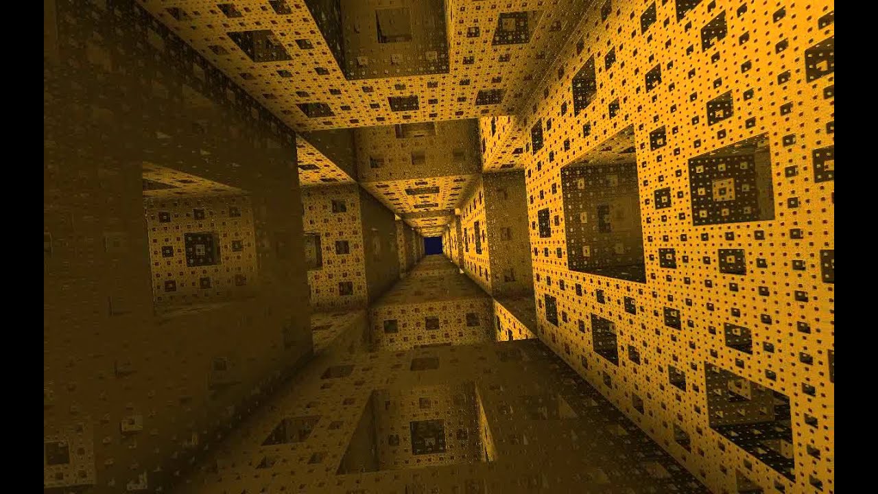 Trip inside a Menger Sponge level 14 (3D fractal)