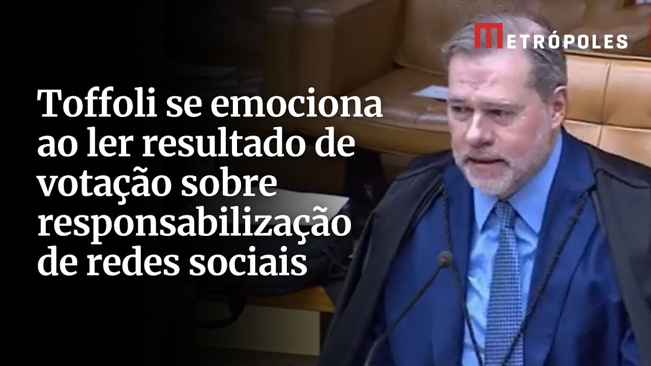 Toffoli se emociona ao ler resultado de vota&ccedil;&atilde;o sobre responsabiliza&ccedil;&atilde;o de redes sociais