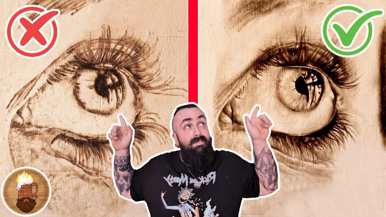DISEGNA E PIROGRAFA UN OCCHIO REALISTICO: ecco COSA FARE e cosa NON fare - TUTORIAL COMPLETO