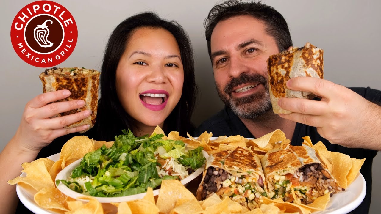 CHIPOTLE MUKBANG *NEW! Smoked Brisket Burrito Bowl + Steak Burrito + Chips & Guacamole & Queso