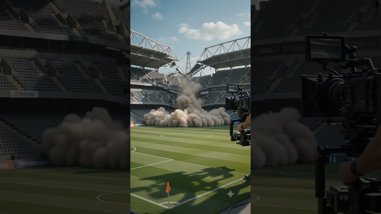 Football Stadium Roof Collapse | Hollywood Miniature Practical VFX Behind the Scenes #shorts