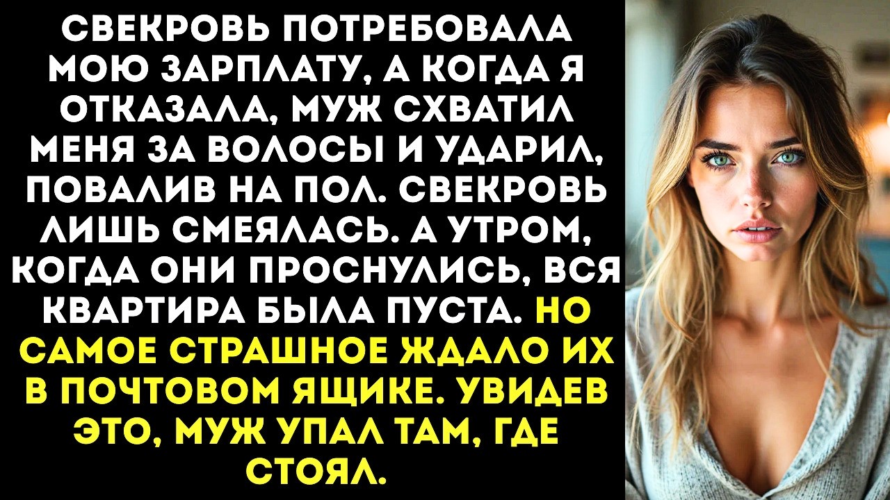 Пасть закрой, а то ноги сломаю! — муж избил меня на глазах у свекрови за то, что я не дала ей денег.