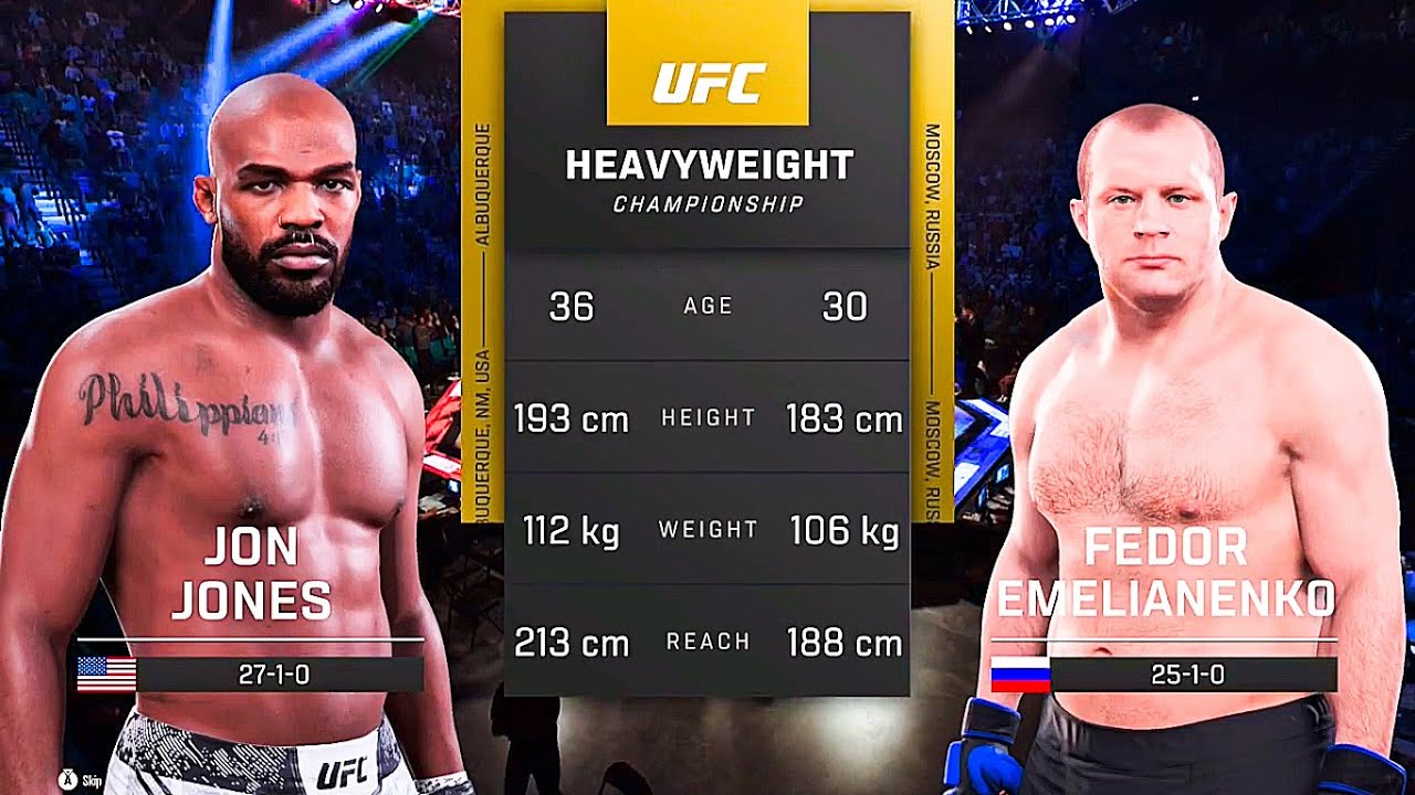 Jon Jones vs Fedor Emelianenko FULL FIGHT - UFC 5 AI Simulation