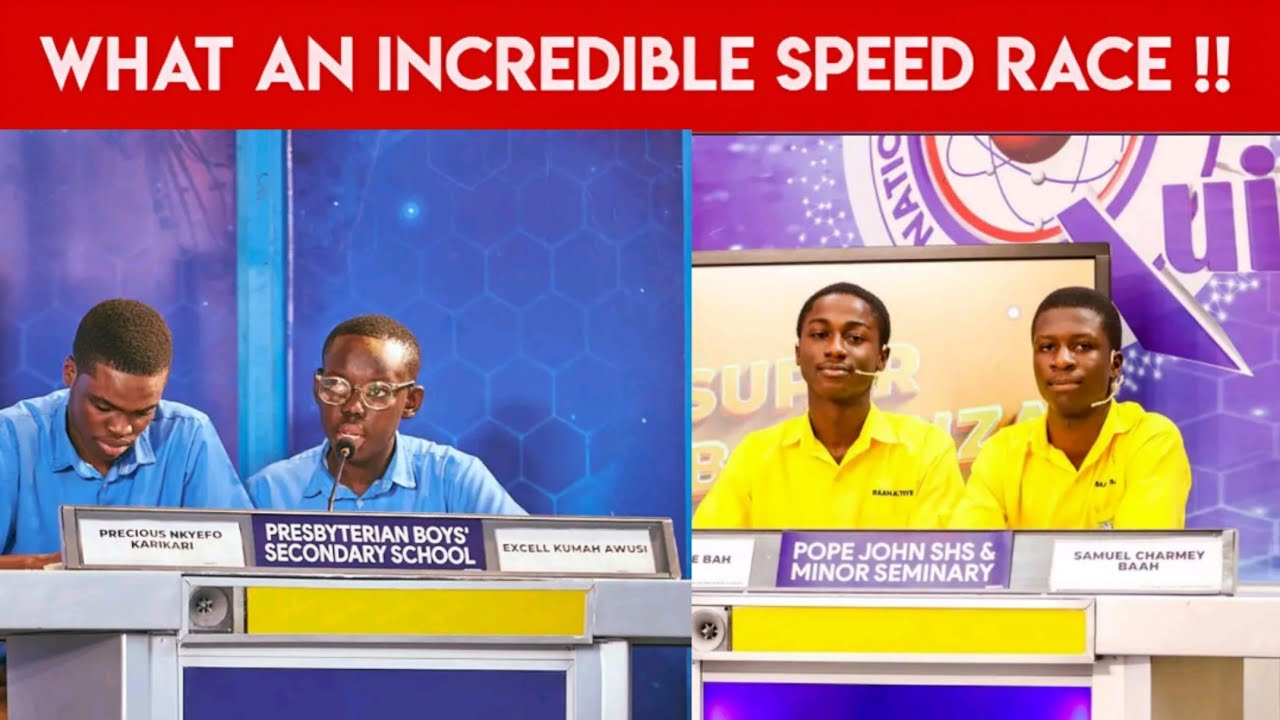 Herh😳🔥 Presec Legon and POPE JOHN SHS In A Blazing SPEED RACE Showdown | #NSMQ2024 #QUARTERS