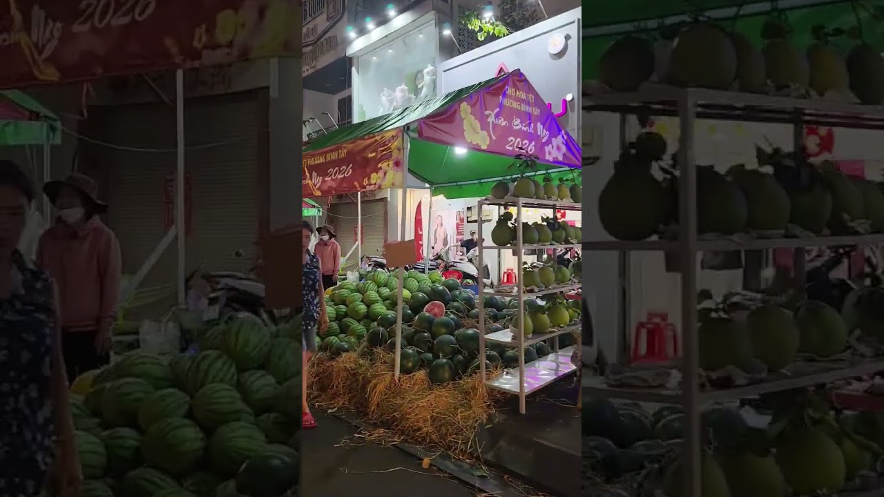 Thủ phủ dưa hấu-đường Hậu Giang tối 27 Tết-nhộn nhịp-rộn ràng