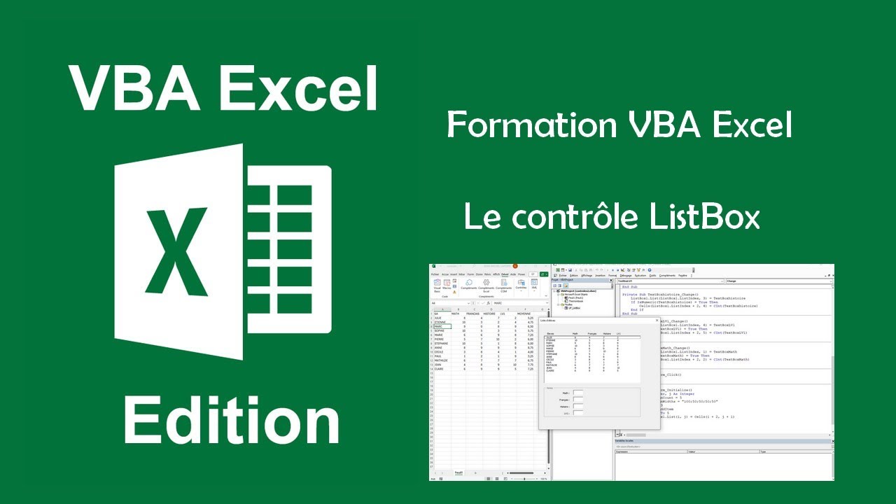 Formation VBA Excel - Le contr&ocirc;le ListBox