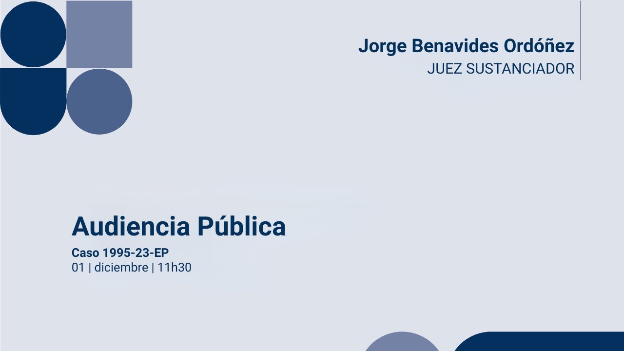 Audiencia Pública Caso. 1995-23-EP