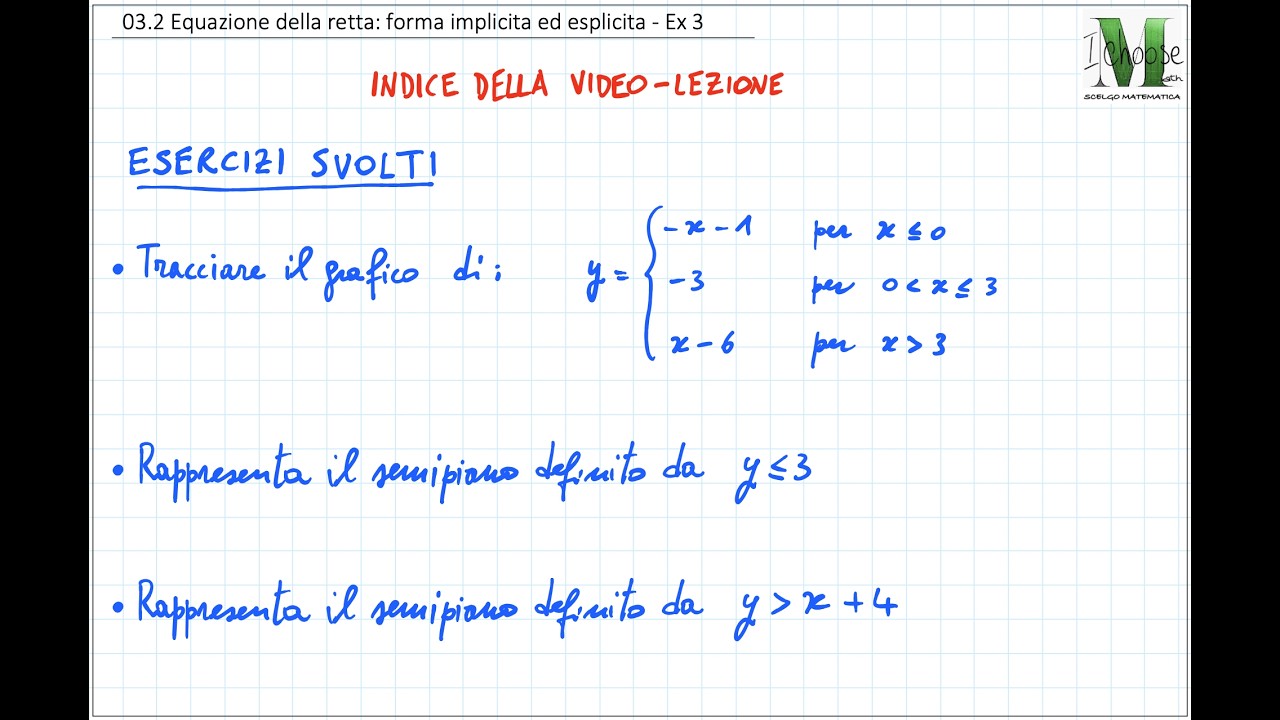03.2 Equazione della retta: forma implicita ed esplicita - Ex 3