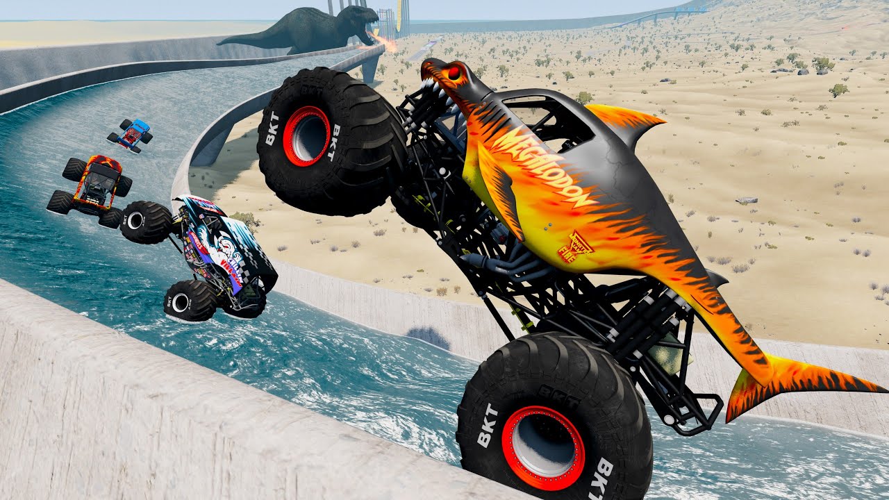 Epic High Speed Monster Truck Jumps And Crashes#49 - BeamNG Drive