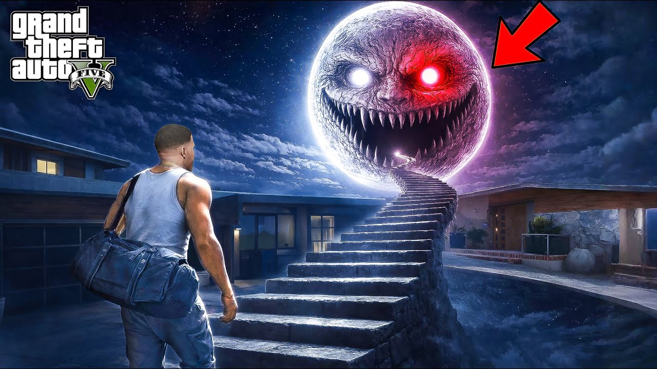 “🌕 Moon Woke Up! Franklin & Shinchan Found a Secret Stairway in GTA 5 Telugu 😱” Dhanu Dino