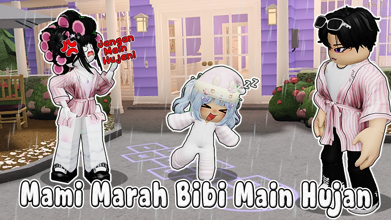 MAMI MARAH BESAR KARENA BANGUN TIDUR LANGSUNG DIAJAK PAPI MAIN HUJAN  || BLOXBURG🏡 ROBLOX INDONESIA