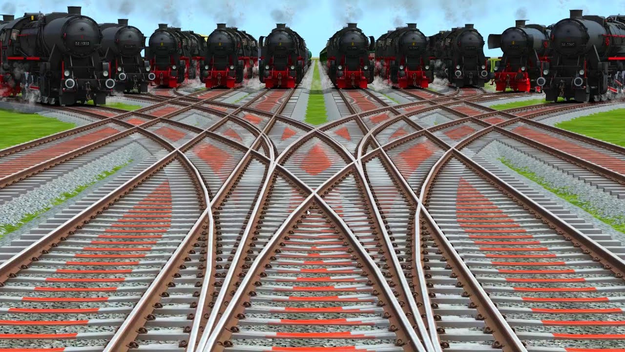 All Steam Trains Running ✈️At Bumpy Curves Railroad Tracks X Railroad Tracks|| Train Simulator 