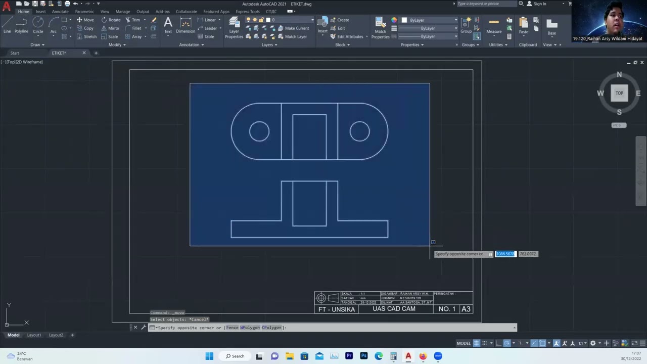 AutoCAD 2D Design Practice – Technical Drawing
