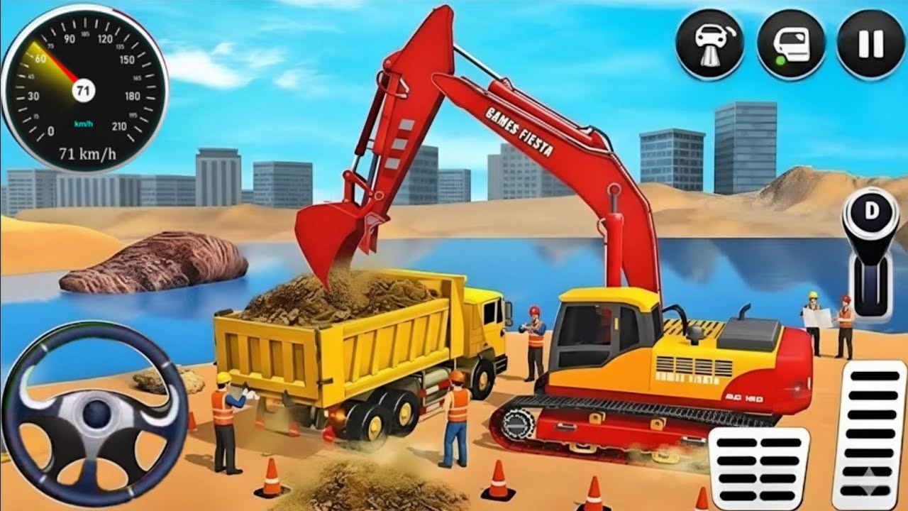 🚧  JCB City Road Construction Simulator 3D🚧👷 - City Road Construction 3D Android Gameplay POLICEGO