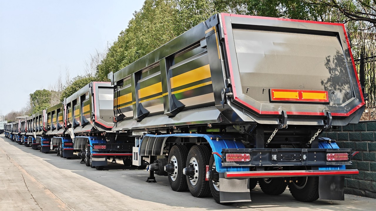 100 units 4 axles U type 50 tons End Dump Trailer Tipper Semi Truck Trailer