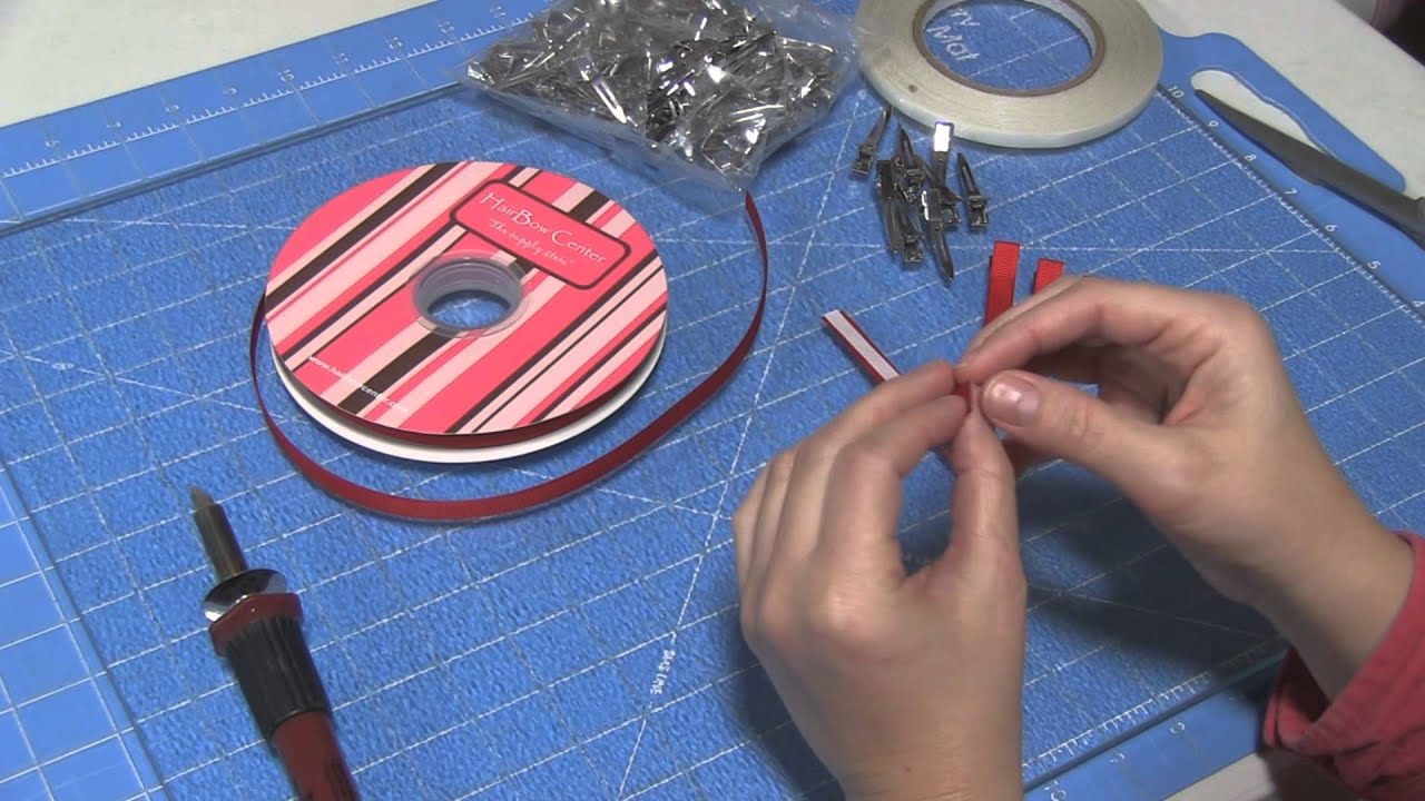 How to line alligator clips with double sided tape and ribbon