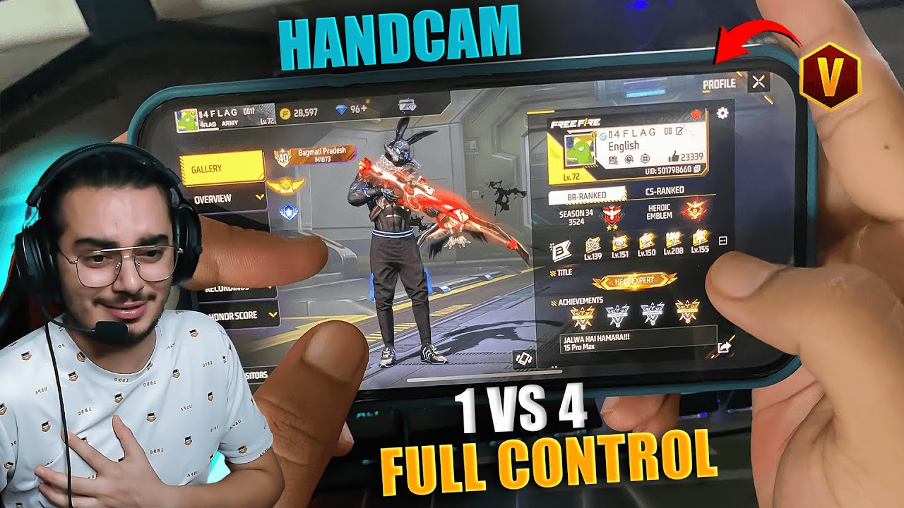 IPHONE 12 PRO MAX 1 VS 4 FULL CONTROL HANDCAM 📲 SETTINGS⚙️ HUD+SENSI+DPI [FREE FIRE HIGHLIGHTS] 😍