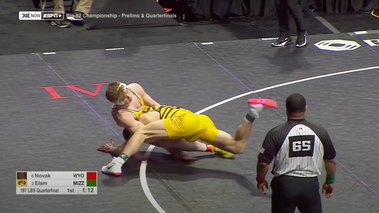 197lbs Rocky Elam (Missouri) vs Joseph Novak (Wyoming)