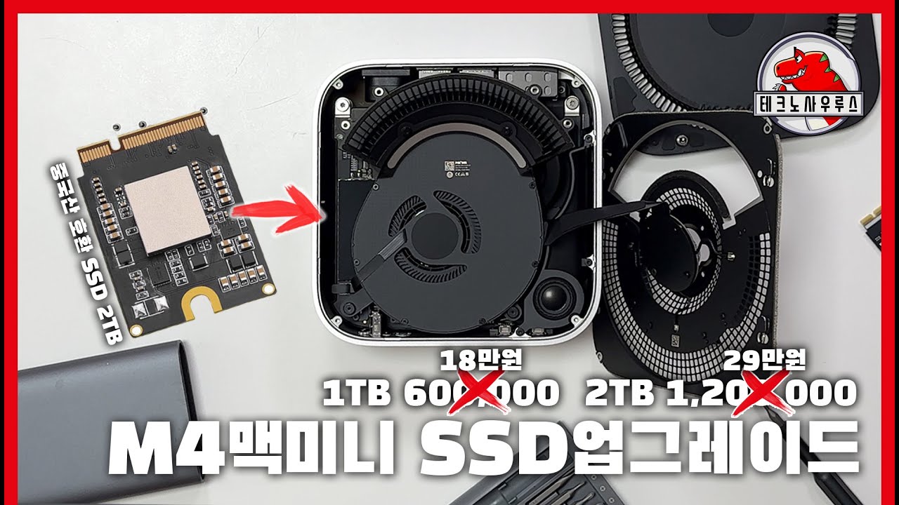 깡통 M4맥미니를 2TB로 만들어 봤습니다