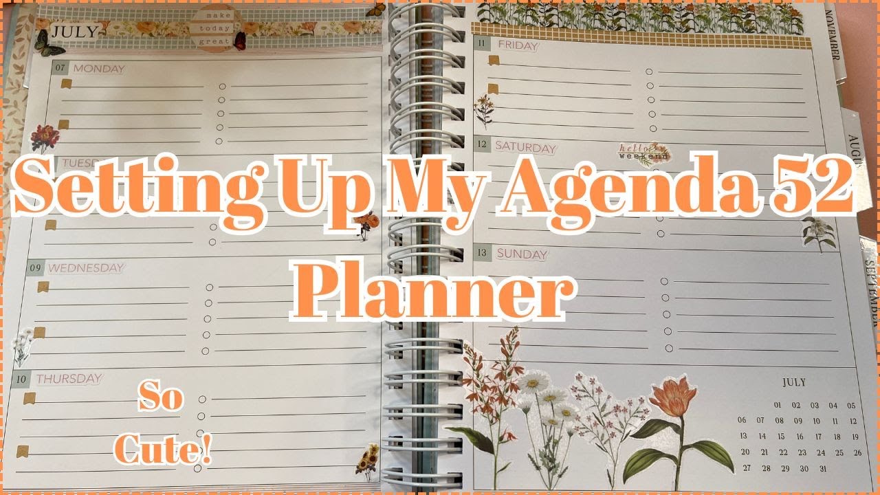 SETTING UP MY AGENDA 52 PLANNER USING STICKERS FROM HOBBY LOBBY | THIS IS SO CUTE!