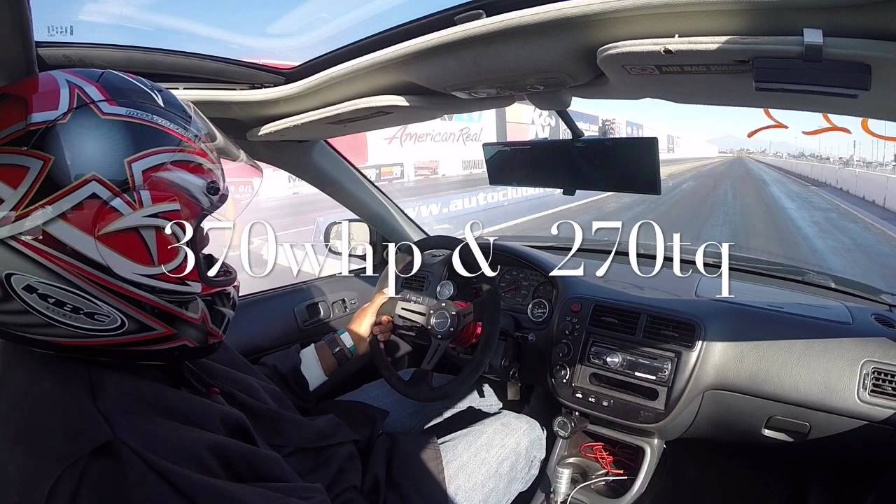 Honda Civic Si EM1 : LS-VTEC Turbo 1/4 mile drag racing
