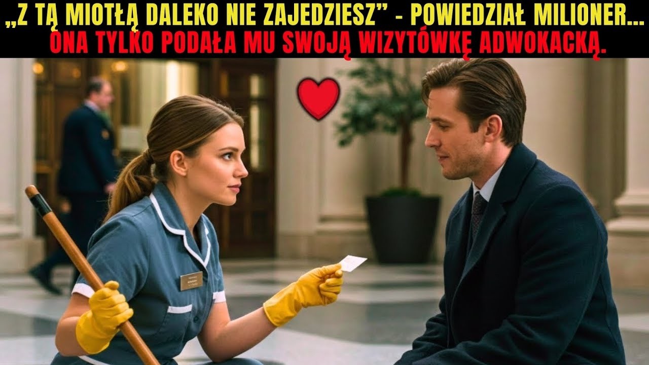 Z tą miotłą daleko nie zajedziesz”–powiedział milioner…ona tylko podała mu swoją wizytówkę adwokatki