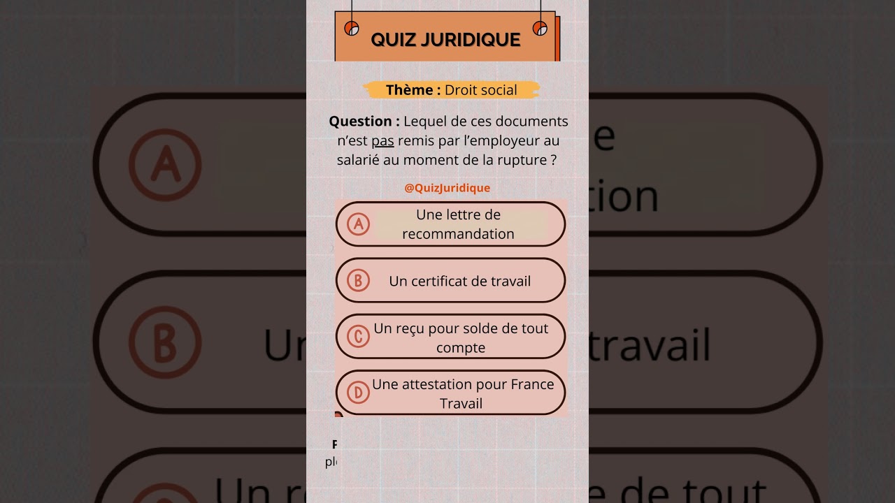 Quiz juridique : droit social #1