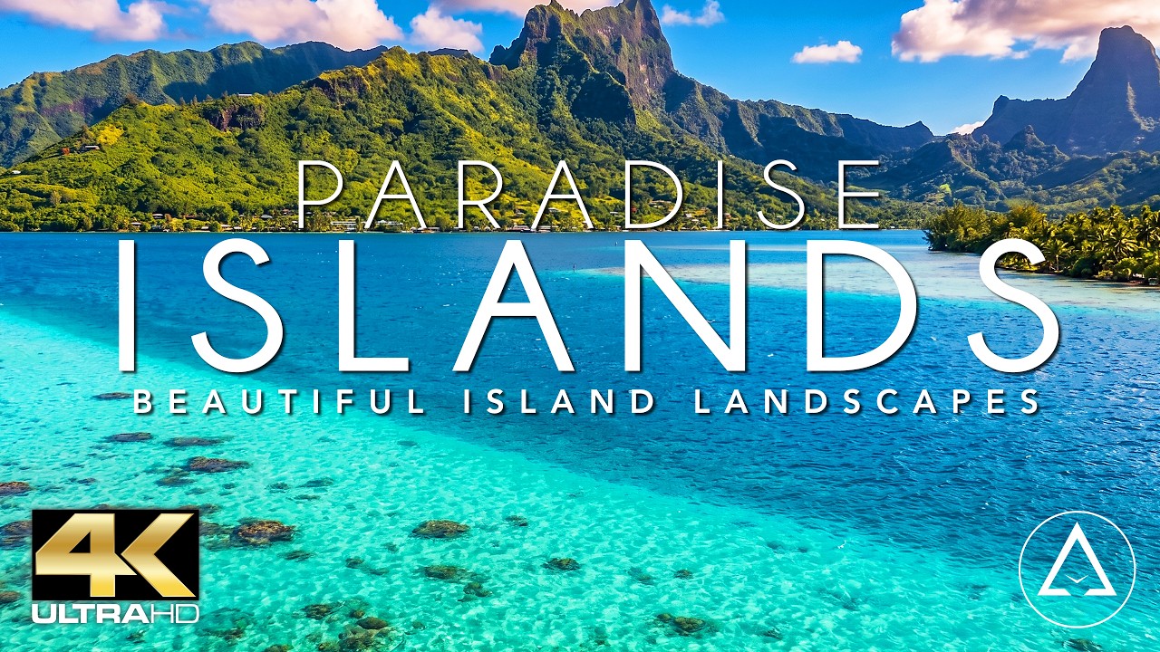 PARADISE ISLANDS IN 4K DRONE FOOTAGE (ULTRA HD) - Beautiful Island Landscapes Footage UHD