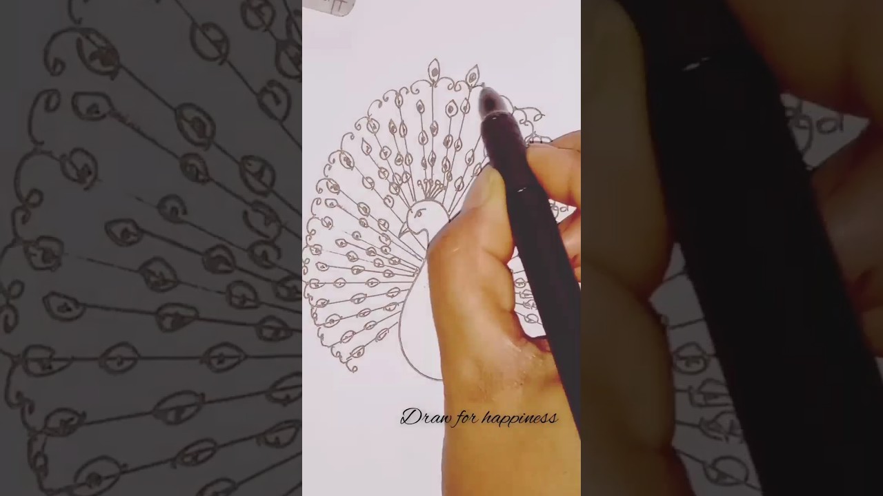 #how to draw a dancing  peacock #shorts