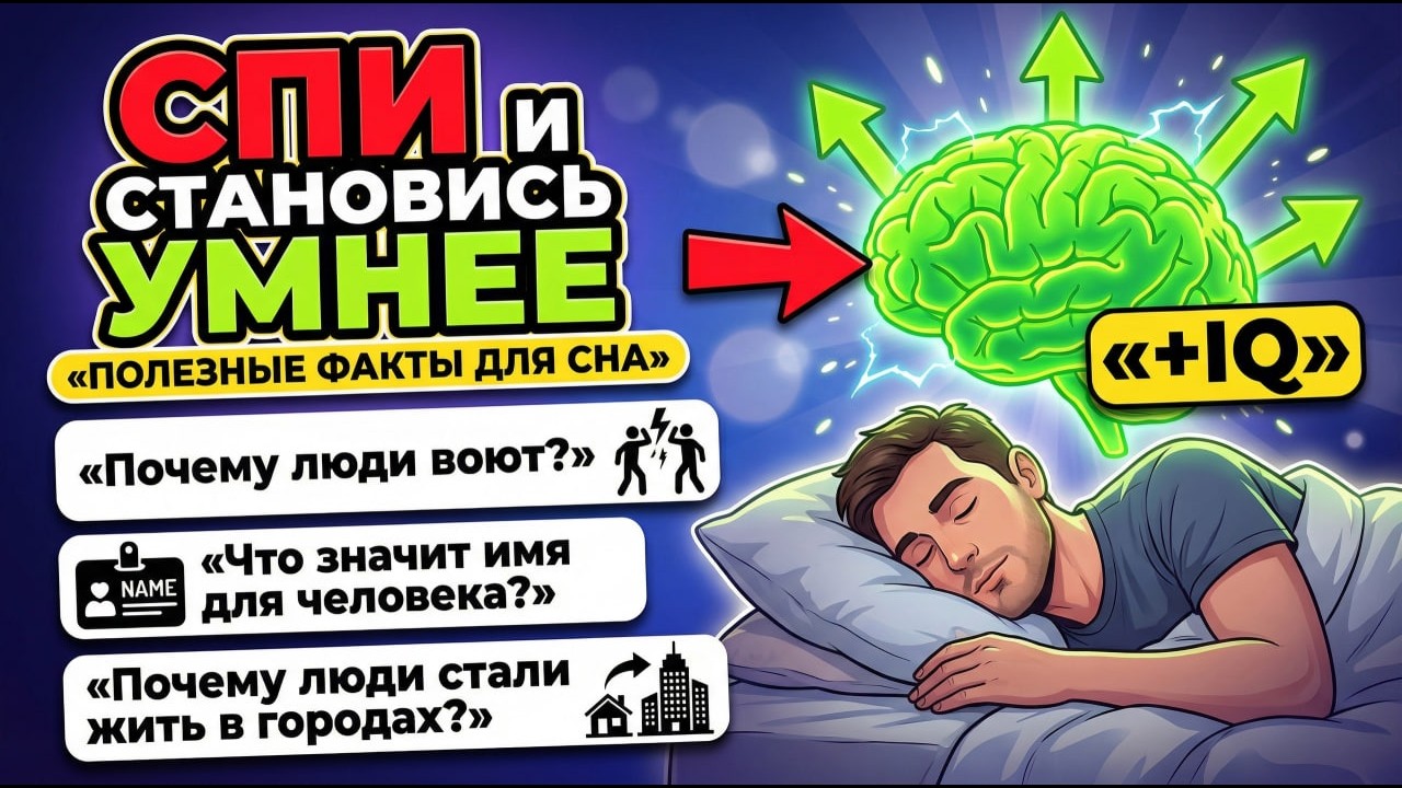 СПИ И СТАНОВИСЬ УМНЕЕ: почему люди воюют, как имя влияет на судьбу и зачем мы живём в городах?