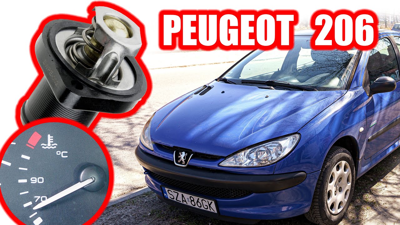 Objawy uszkodzonego Termostatu Wymiana Peugeot 206 1.1 - 1.4  8v / Citroen  | 4K