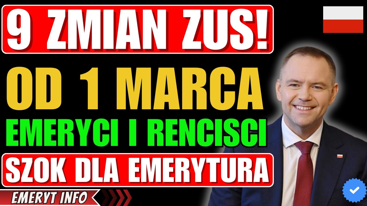 🔥 ZUS 2026: 9 Zmian od 1 Marca! Waloryzacja Emerytur i Nowe Zasady dla Rencistów