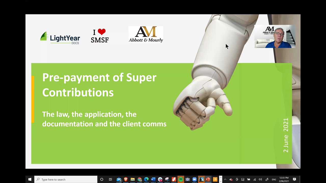 Prepayment of Super Contributions into a SMSF