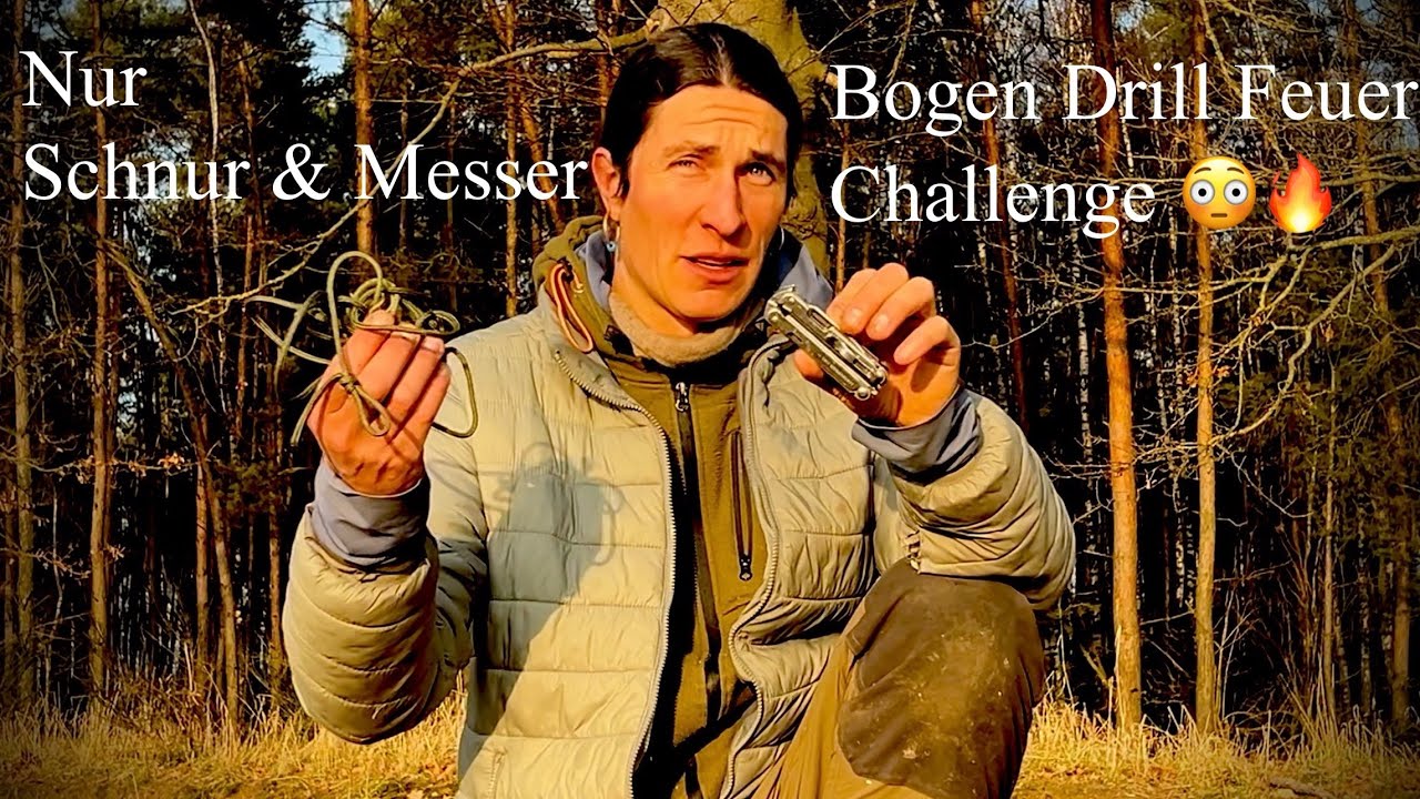 Nur Schnur & Messer! Bogen Drill Feuer Challenge 😳🔥