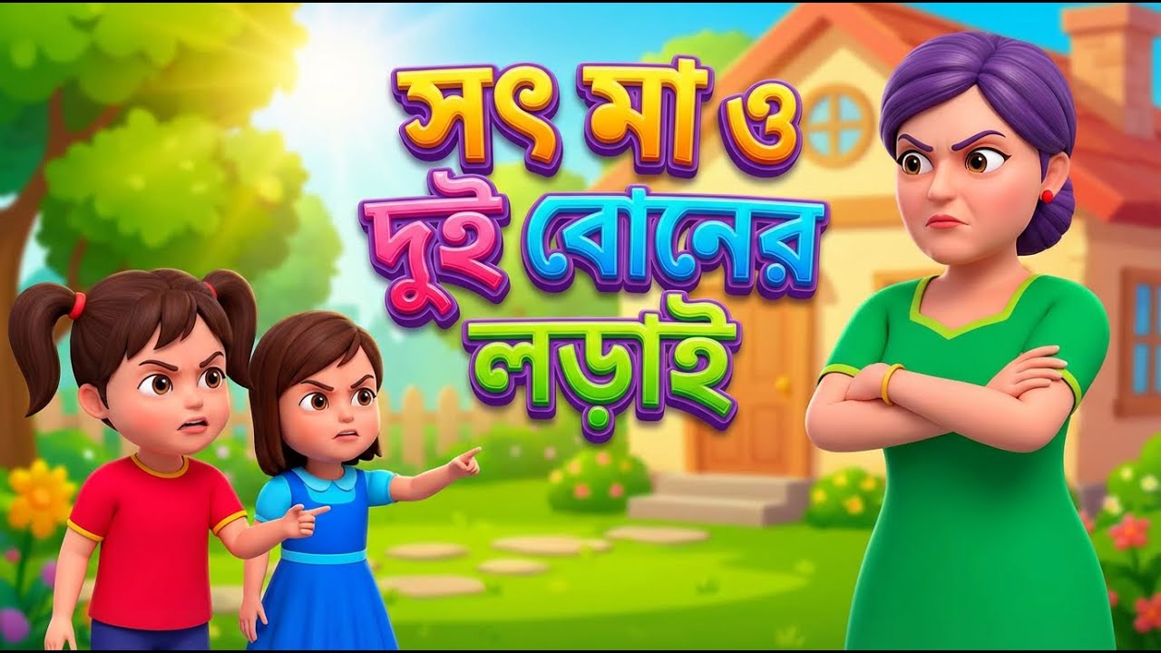 সৎ মা ও দুই বোনের লড়াই | সংসারের ভয়ংকর সত্য | Funny Cartoon Story |Funny Cartoon| Kids Moral Cartoon