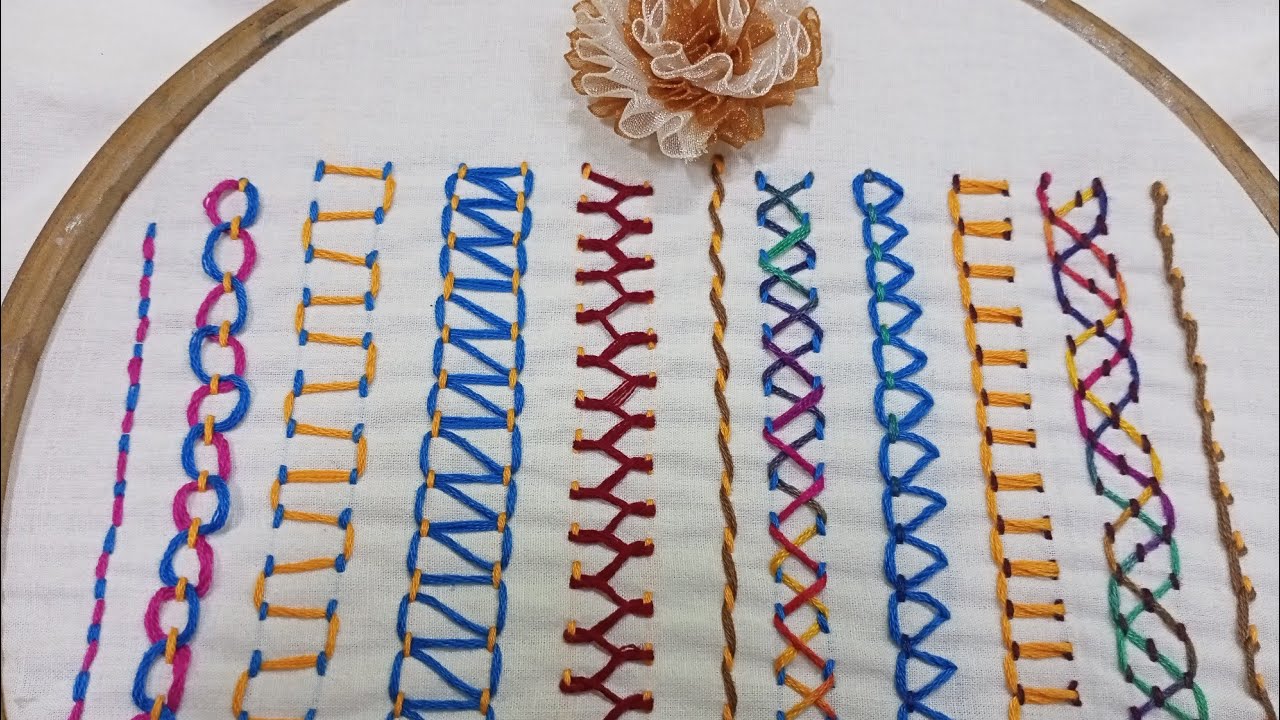 11 Running Stitch Variations | Running Stitch Family | Running Stitch for Absolute Beginners | Hoop